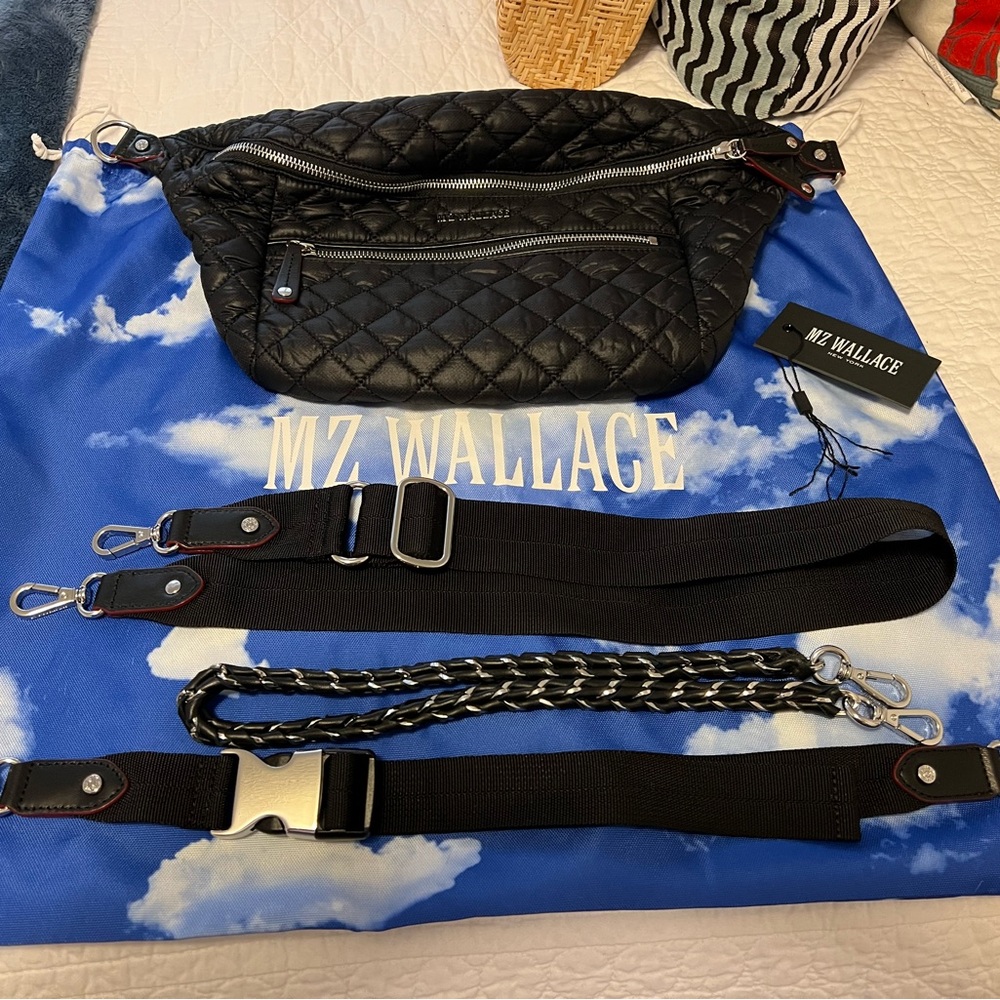 MZ Wallace Black Crosby Swing Bag with multi straps